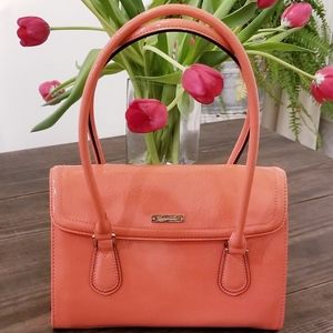 Liz Claiborne coral peach patent purse bag